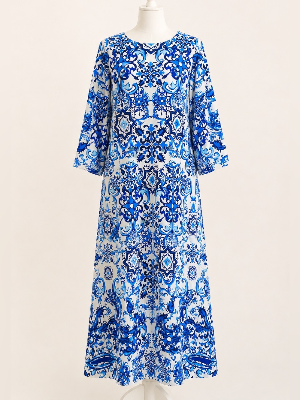 Jean-Pierre Klifa Paris • NWT UPF 50 Portuguese Print Maxi Dress • Size L